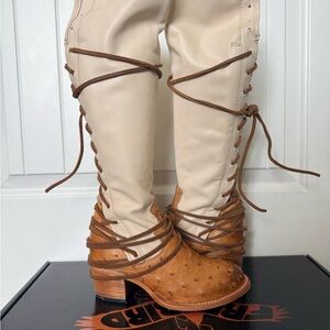 Freebird Wheat Ostrich Coal Boots